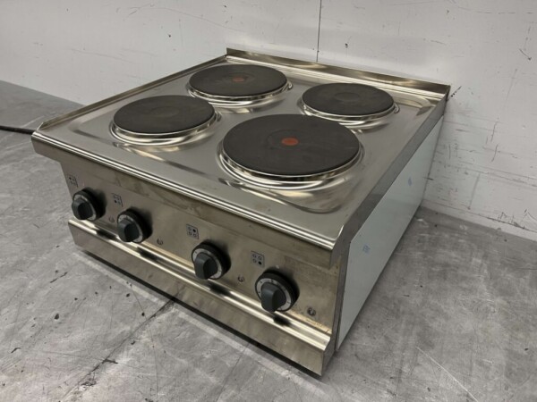 Metos Acier inoxydable Cuisinière électrique 4 brûleurs 400V 60 cm Horeca – Image 3