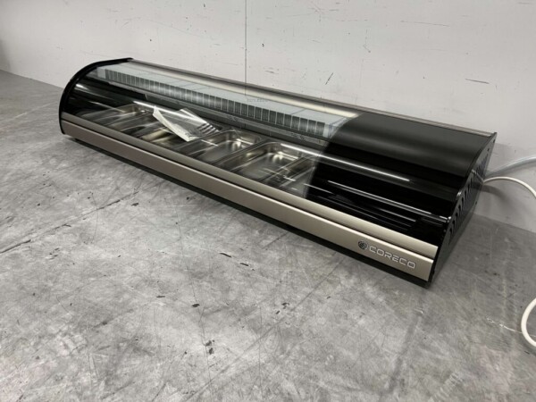 Coreco Vitrine à sushi Vitrine réfrigérée de surface 6 x 1/3 GN 140 cm 230V Horeca – Image 2