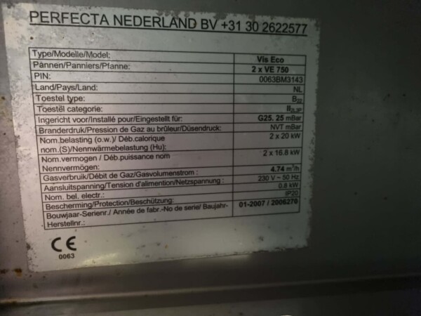 Friteuse Perfecta Vis-Eco en acier inoxydable Friteuse 2 bacs GAZ 206 cm Horeca – Image 11