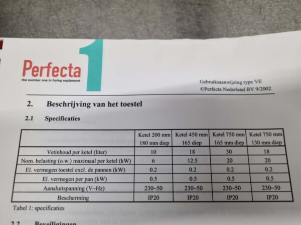 Friteuse Perfecta Vis-Eco en acier inoxydable Friteuse 2 bacs GAZ 206 cm Horeca – Image 10