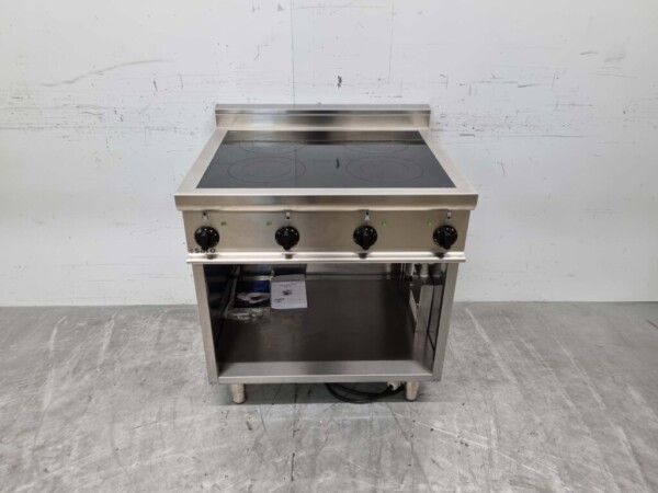 Réchaud Saro en céramique en acier inoxydable 4 brûleurs 400V 80 cm Horeca