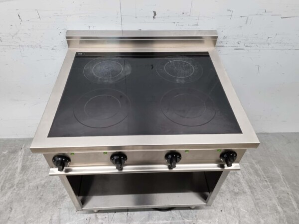 Réchaud Saro en céramique en acier inoxydable 4 brûleurs 400V 80 cm Horeca – Image 4