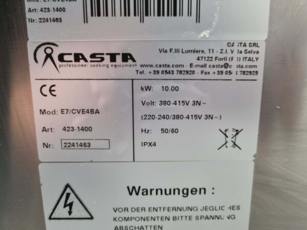 Réchaud Saro en céramique en acier inoxydable 4 brûleurs 400V 80 cm Horeca – Image 6