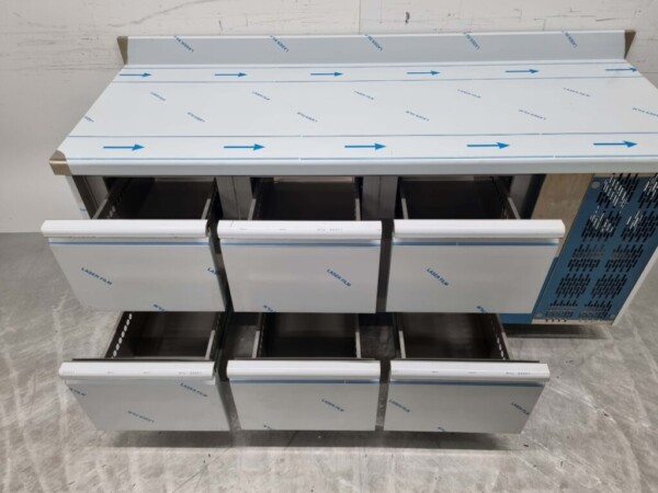Etabli réfrigéré Tecnodom en acier inoxydable 6 tiroirs 188 cm 230V Horeca – Image 4