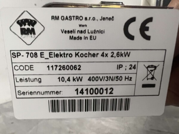 RVS RM Gastro Cuisinière électrique 4 brûleurs 400V 80 cm Horeca – Image 5