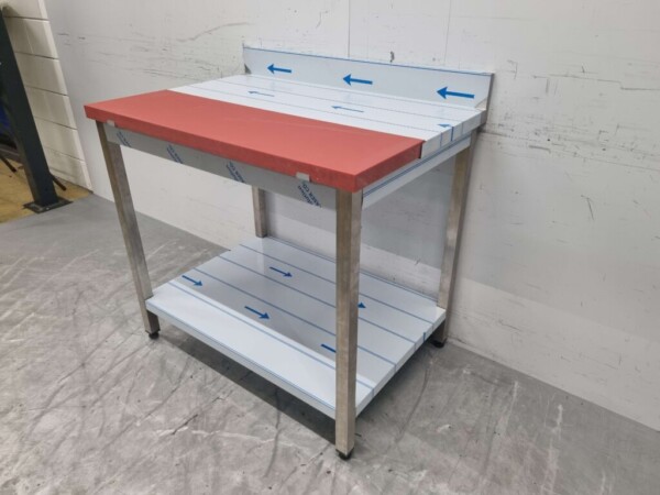 Table de découpe en acier inoxydable Polyéthylène PE Table de travail 100 cm Restauration Boucherie – Image 2