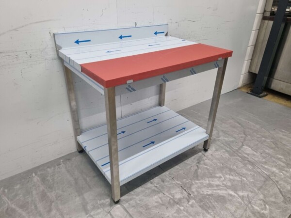 Table de découpe en acier inoxydable Polyéthylène PE Table de travail 100 cm Restauration Boucherie – Image 3