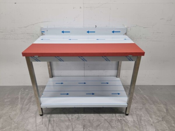 Acier inoxydable Polyéthylène PE Table à découper Table de travail 120 cm Restauration Boucherie