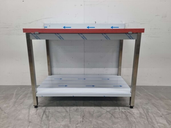 Acier inoxydable Polyéthylène PE Table à découper Table de travail 120 cm Restauration Boucherie – Image 4