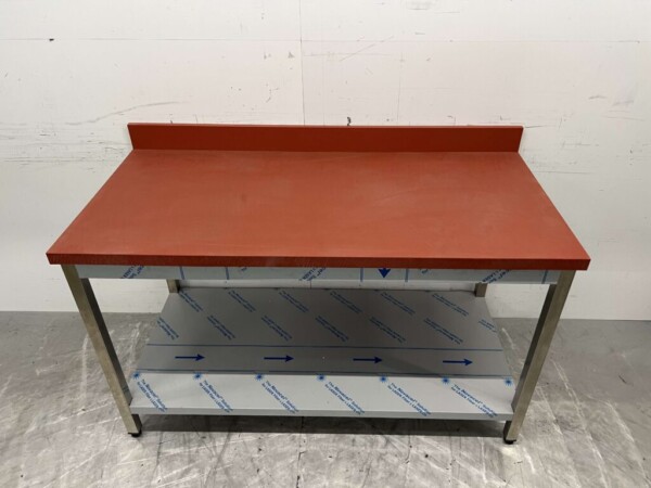 Acier inoxydable Polyéthylène PE Table de découpe Table de travail Premium-line 150 cm Restauration Boucherie – Image 4