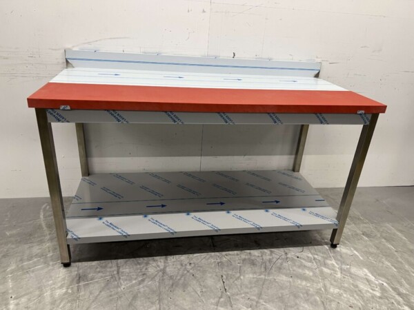 Table à découper en acier inoxydable Polyéthylène PE Table de travail 160 cm Restauration Boucherie