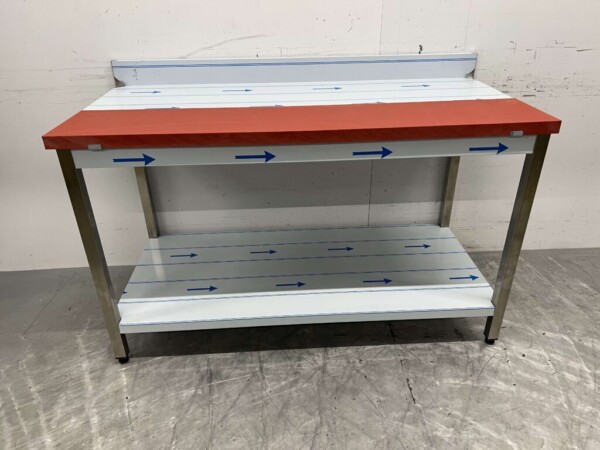 Table de découpe en acier inoxydable Polyéthylène PE Table de travail 150 cm Restauration Boucherie