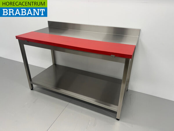 Table de découpe en acier inoxydable Polyéthylène PE Table de travail 150 cm Restauration Boucherie – Image 2