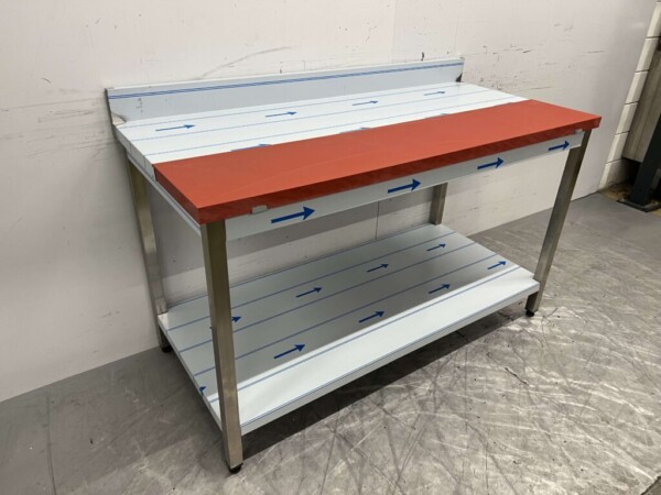 Table de découpe en acier inoxydable Polyéthylène PE Table de travail 150 cm Restauration Boucherie – Image 2