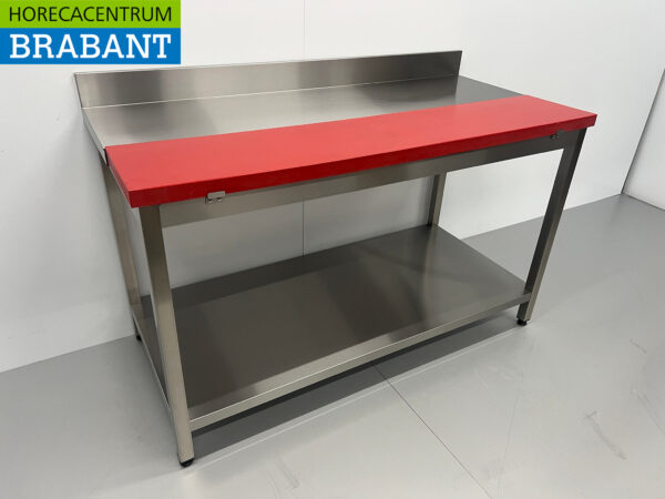 Table de découpe en acier inoxydable Polyéthylène PE Table de travail 150 cm Restauration Boucherie – Image 3