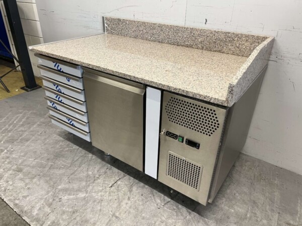 Acier inoxydable GGG Table à pizza Table à pizza 1 porte 151,5 cm 230V Horeca – Image 2