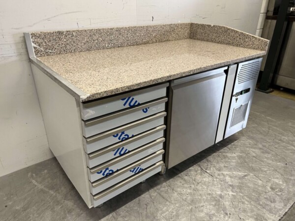 Acier inoxydable GGG Table à pizza Table à pizza 1 porte 151,5 cm 230V Horeca – Image 3