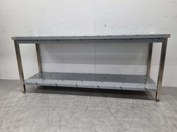 Table de travail en acier inoxydable Premium-line 200 x 60 x 85 cm Restauration – Image 5