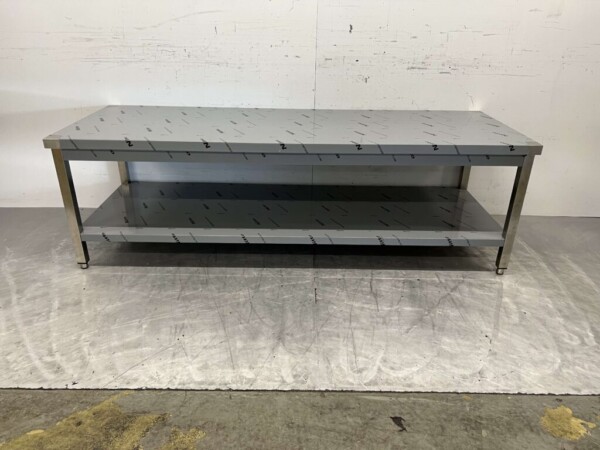Table de travail en acier inoxydable Premium-line 200 x 70 x 60 cm Restauration