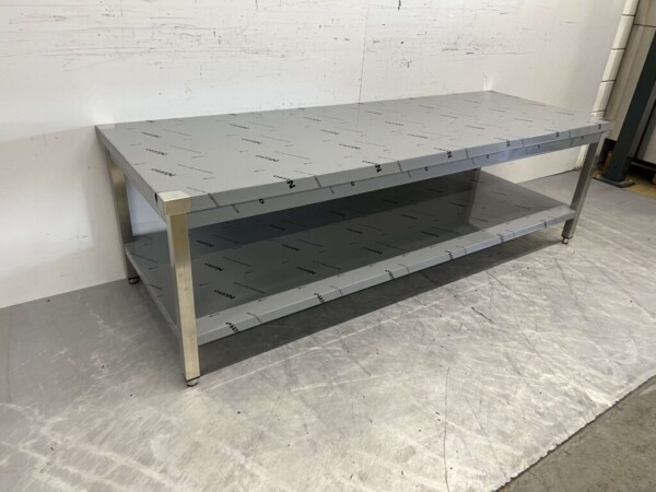 Table de travail en acier inoxydable Premium-line 200 x 70 x 60 cm Restauration – Image 3