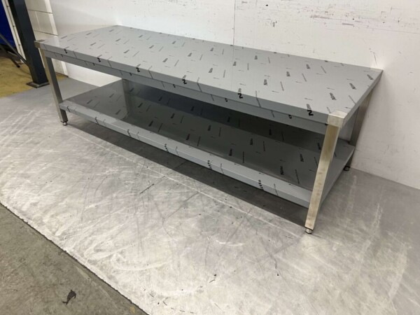 Table de travail en acier inoxydable Premium-line 200 x 70 x 60 cm Restauration – Image 4
