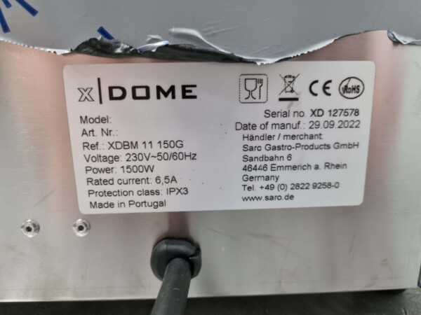 XDome en acier inoxydable Bain marie 1/1 GN 230V Horeca – Image 6