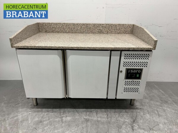 Établi à pizza Saro en acier inoxydable Table à pizza 2 portes 151 cm 230V Horeca