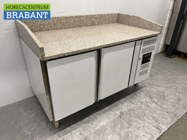 Établi à pizza Saro en acier inoxydable Table à pizza 2 portes 151 cm 230V Horeca – Image 3