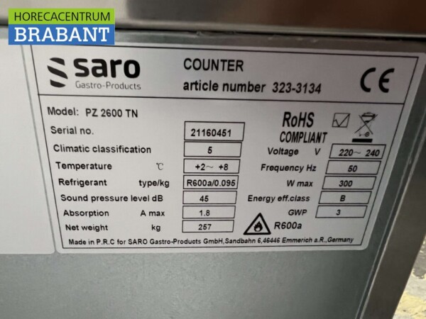 Établi à pizza Saro en acier inoxydable Table à pizza 2 portes 151 cm 230V Horeca – Image 6