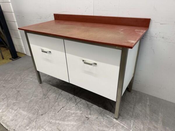 Polyéthylène PE Armoire de travail Table de découpe 2 plateaux coulissants 150 cm Restauration Boucherie – Image 2