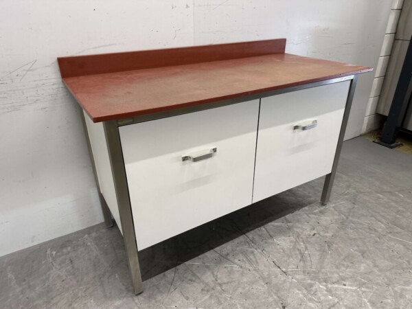 Polyéthylène PE Armoire de travail Table de découpe 2 plateaux coulissants 150 cm Restauration Boucherie – Image 3