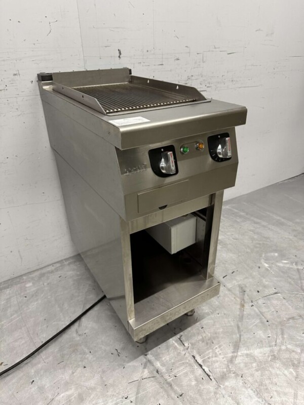 Plaque Jemi Grill en acier inoxydable Planche à griller nervurée 40 cm 400V Horeca – Image 3