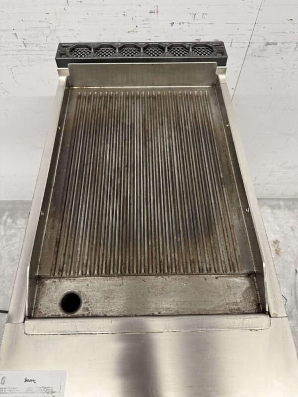 Plaque Jemi Grill en acier inoxydable Planche à griller nervurée 40 cm 400V Horeca – Image 5