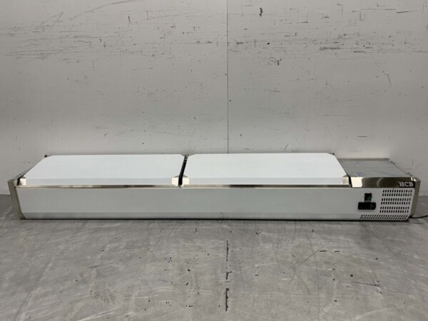 Vitrine de comptoir en acier inoxydable Countertop chiller saladière 10 x 1/4 GN 200 cm Horeca