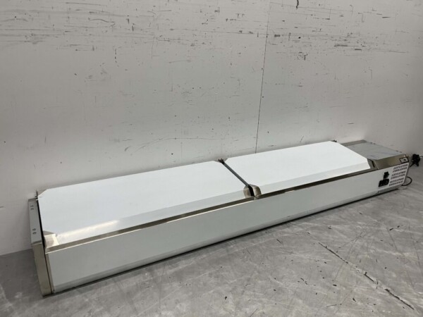 Vitrine de comptoir en acier inoxydable Countertop chiller saladière 10 x 1/4 GN 200 cm Horeca – Image 3