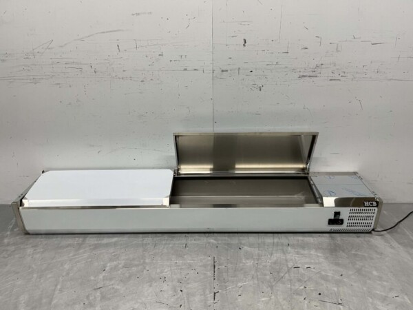 Vitrine de comptoir en acier inoxydable Countertop chiller saladière 10 x 1/4 GN 200 cm Horeca – Image 5