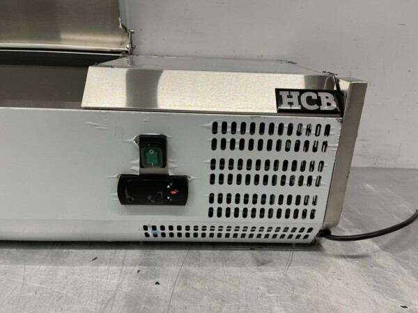 Vitrine de comptoir en acier inoxydable Countertop chiller saladière 10 x 1/4 GN 200 cm Horeca – Image 6