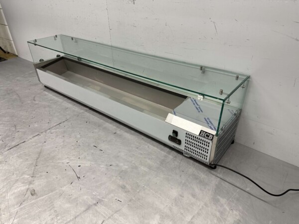 Vitrine de comptoir en acier inoxydable Countertop chiller saladière 9 x 1/4 GN 180 cm Horeca – Image 2