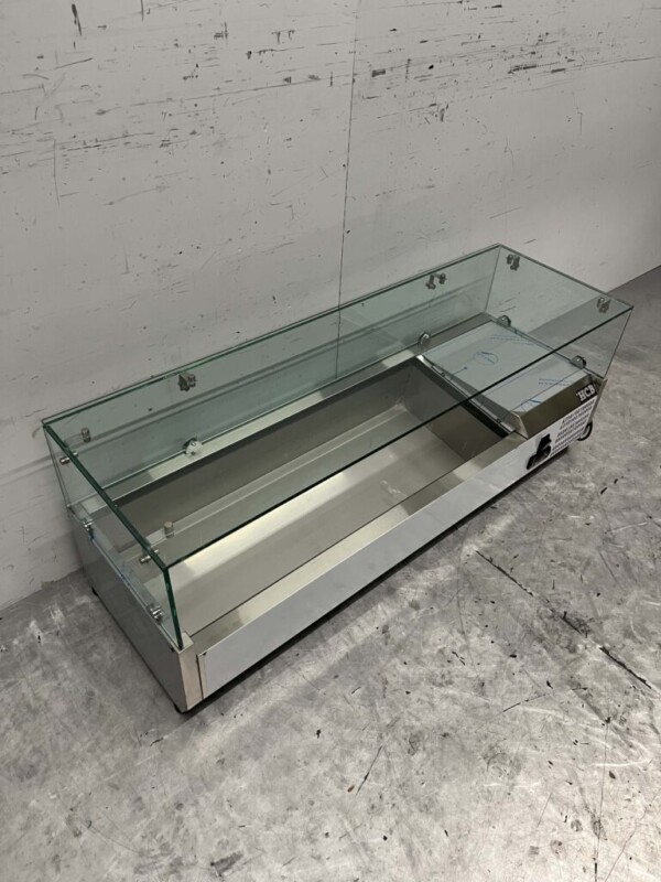 HCB Vitrine en acier inoxydable Vitrine réfrigérée on-top saladière 3 x 1/3 et 1 x 1/2 GN 120 cm Horeca – Image 3
