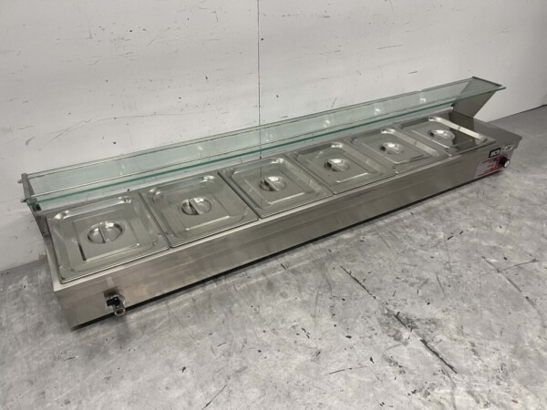 Bain marie en acier inoxydable 6 x 1/2 GN 175 cm 230V Horeca – Image 3