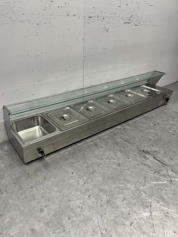 Bain marie en acier inoxydable 6 x 1/2 GN 175 cm 230V Horeca – Image 4