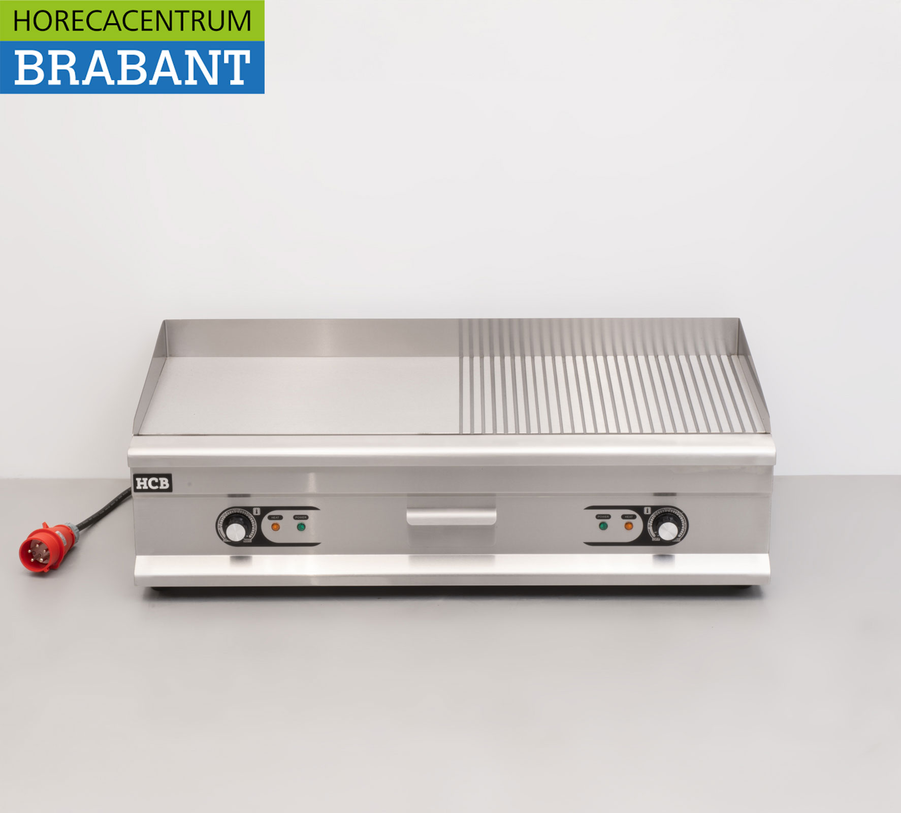 Plaque de cuisson HCB en acier inoxydable Plaque de cuisson 1/2 Plaque de cuisson cannelée 100 cm 400V Horeca