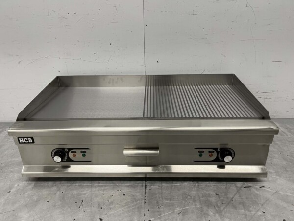 Planche à griller en acier inoxydable Plaque à griller 1/2 Planche à griller cannelée 100 cm 400V Horeca