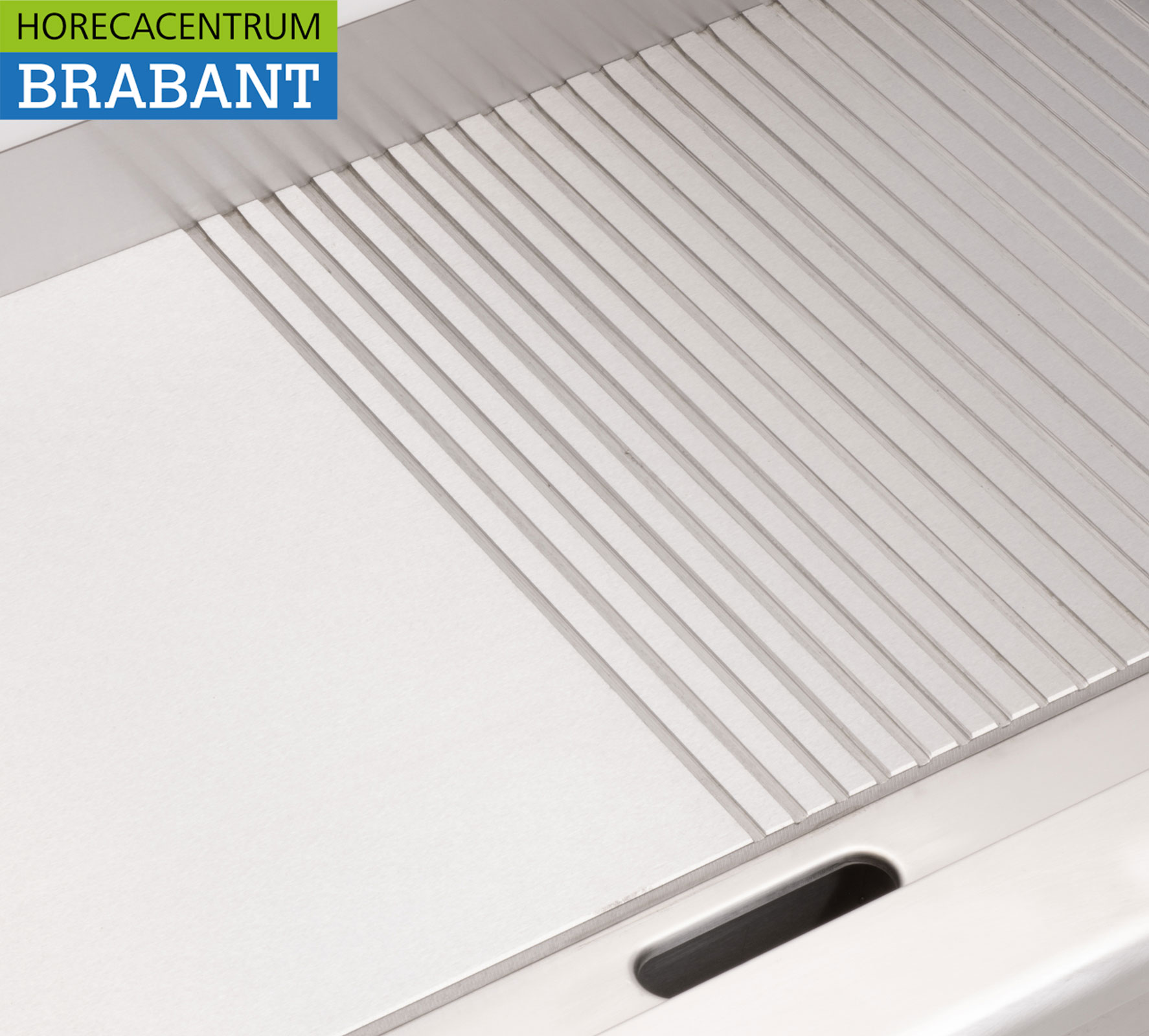 Plaque de cuisson HCB en acier inoxydable Plaque de cuisson 1/2 Plaque de cuisson cannelée 100 cm 400V Horeca – Image 4