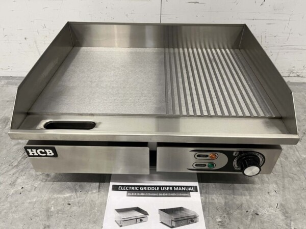 Acier inoxydable HCB Plaque de gril Gril 1/2 Plaque cannelée 55 cm 230V Horeca – Image 4