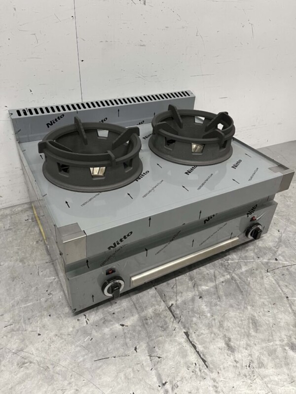 Table wok en acier inoxydable wok cooker 650 Series 2 brûleurs 65 cm Gas Horeca – Image 3