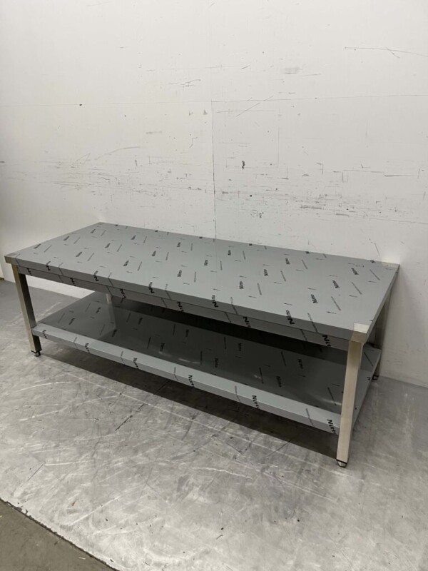 Table de travail en acier inoxydable Premium-line 180 x 70 x 60 cm Restauration – Image 2