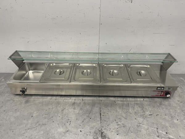 Acier inoxydable Bain marie 5 x 1/2 GN 148,5 cm 230V Horeca – Image 5