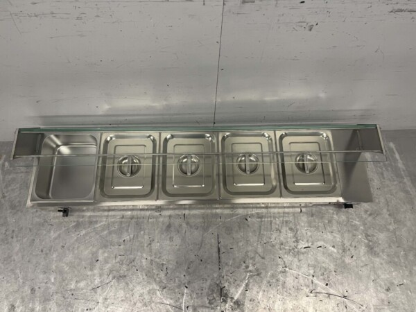 Acier inoxydable Bain marie 5 x 1/2 GN 148,5 cm 230V Horeca – Image 6