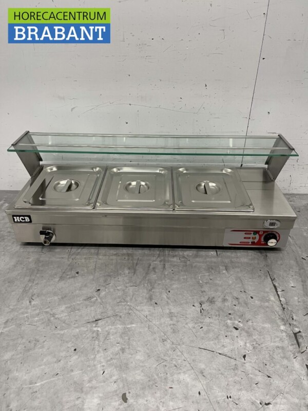 Bain marie en acier inoxydable 3 x 1/2 GN 95 cm 230V Horeca
